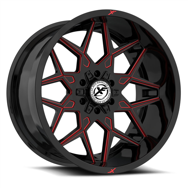 XF OFF-ROAD XF-238 GLOSS BLACK & RED MILLED 18X9 6X135/6X5.5 +0 +106.4
