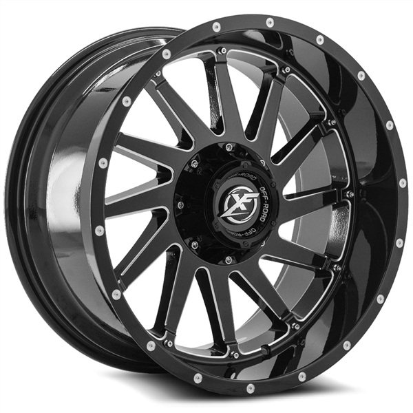 XF OFFROAD-XF216 GLOSS BLACK/MILLED 20X10 5X4.5/5X127 -12 +78.1