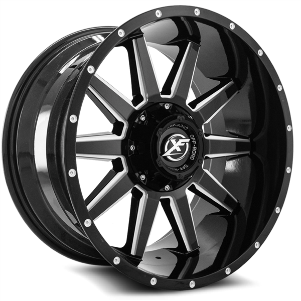 XF OFFROAD-XF219 20X10 5X139.7/5X150 -24 C.B 110.3 GLOSS BLACK/MILLED