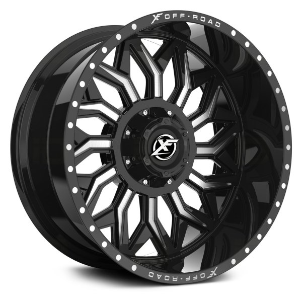 XF OFFROAD-XF228 GLOSS BLACK/MILLED 20X9.0 5X4.5/5X127 -12 +78.1 *NEW STYLE*
