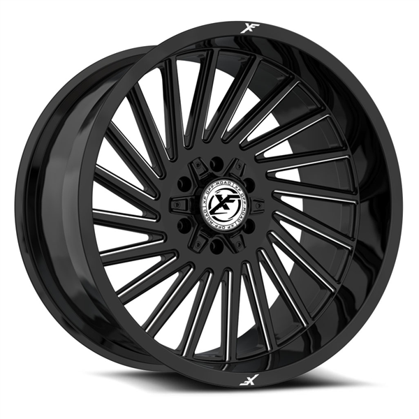 XF OFFROAD-XF239 GLOSS BLACK MILLED 20X10 5X127/5X5.5 -24 +78.1 *NEW STYLE 2023*