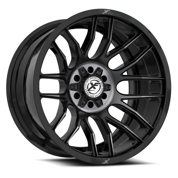 XF-232 GLOSS BLACK & MACHINEDTITANIUM DDT 22X12 5X127/5X5.5 -44 +78.1 *NC*