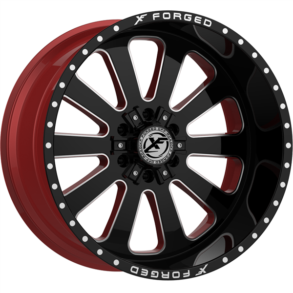 XFX FORGED XFX-302 BLACK/RED MILLED 22X12 6X135/6X5.5 -44 +108 **FORGED** *FLOATING CAPS*