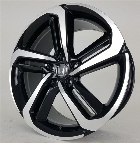 H837D 18X8 5X114.3 +38 73.1 HONDA REPLICA GLOSS BLACK MACHINED FACE