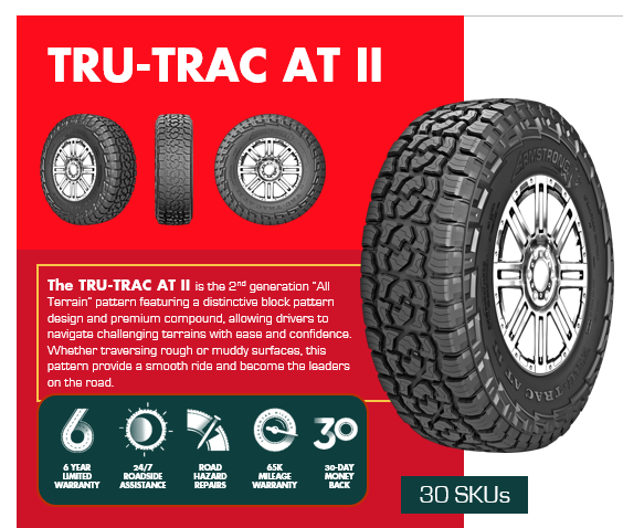 LT235/70R15 ARMSTRONG TRU-TRAC A/T II 114/110Q 10PLY 65K+ ROAD HAZARD