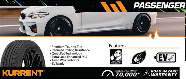 205/55R16 COSMO KURRENT EV BW 94V XL M+S 600A-A 70K+ ROAD HAZARD **EV TIRE**