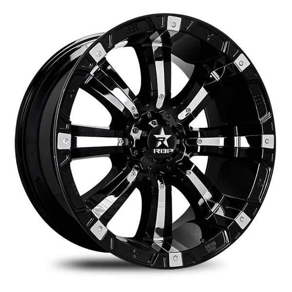 RBP-OFFROAD 94R 20X9.0+0 6X135/6X139.7 C.B 87.1 GLOSS BLACK W/CHROME INSERTS
