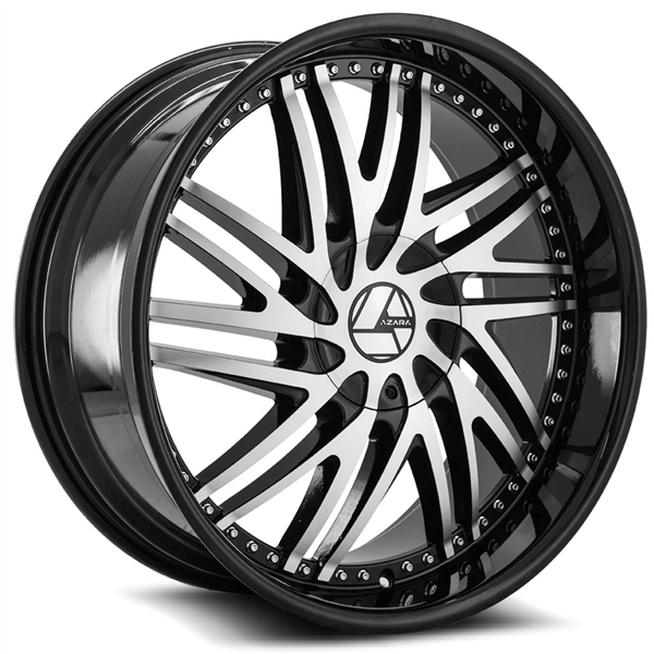 AZARA-AZA509 20X8.5 5X112/5X114.3 +35 C.B 74.1 GLOSS BLACK/MACHINE