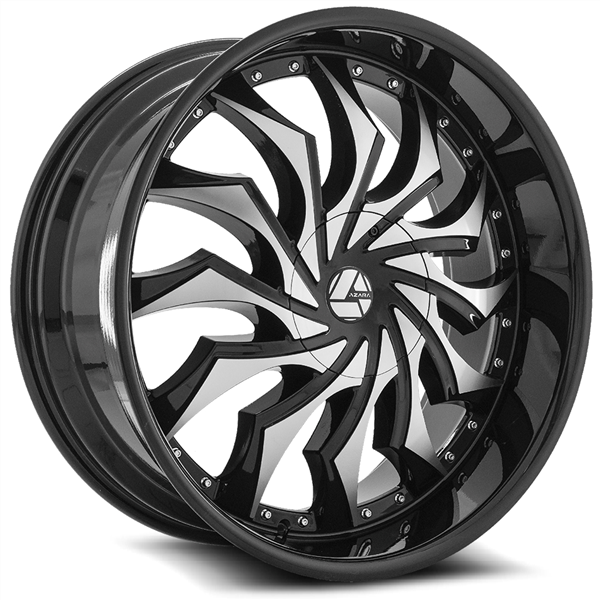 AZARA AZA-515 20X8.5 5X112/5X114.3 +35 C.B 74.1 GLOSS BLACK/MACHINE
