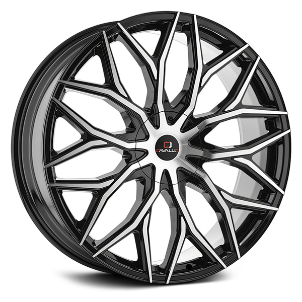 CAVALLO-CLV37 20X8.5 5X114.3/5X120 +35 C.B 74.1 GLOSS BLACK/MACHINE