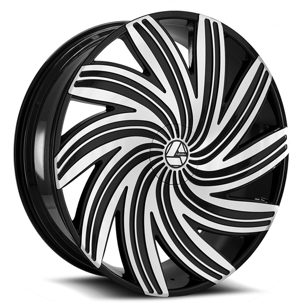 AZARA-AZA502 20X8.5 5X110/5X114.3 +35 C.B 74.1 GLOSS BLACK/MACHINE