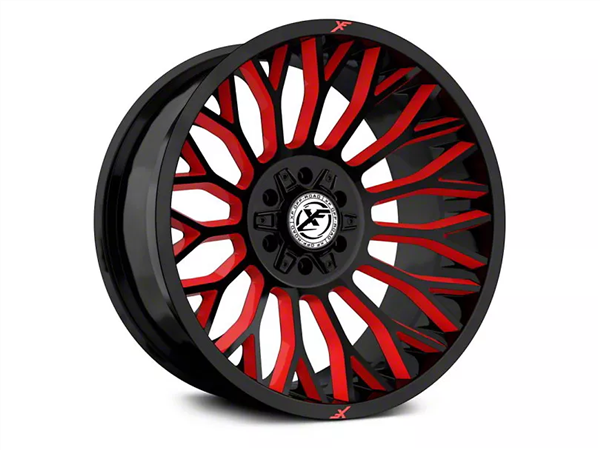 XF OFFROAD-XF237 20X10 6X135/6X139.7 -12 C.B 106.4 GLOSS BLACK RED WINDOWS
