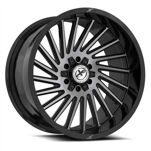 XF OFFROAD-XF239 20X9.0+12 5X127/5X139.7 C.B 78.1 GLOSS BLACK BRUSHED+DARK TINT