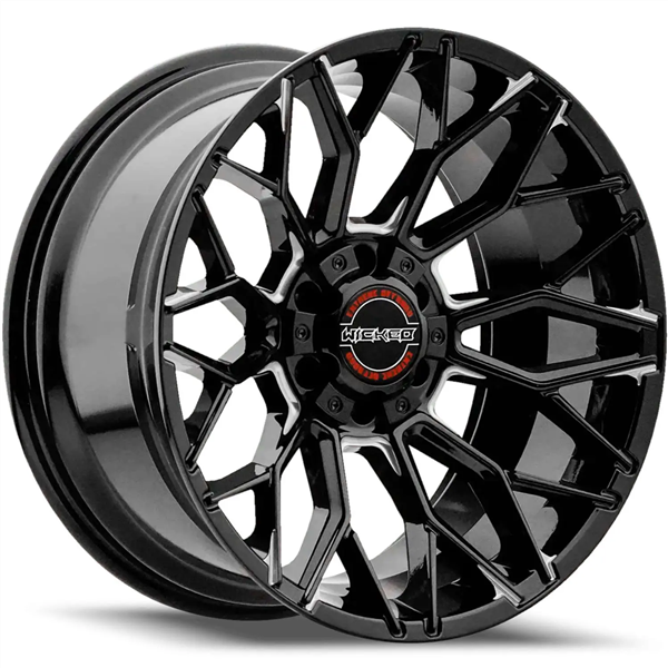 WICKED-OFFROAD W934 20X10-19 5X127/5X139.7 C.B 87.1 GLOSS BLACK MILLED