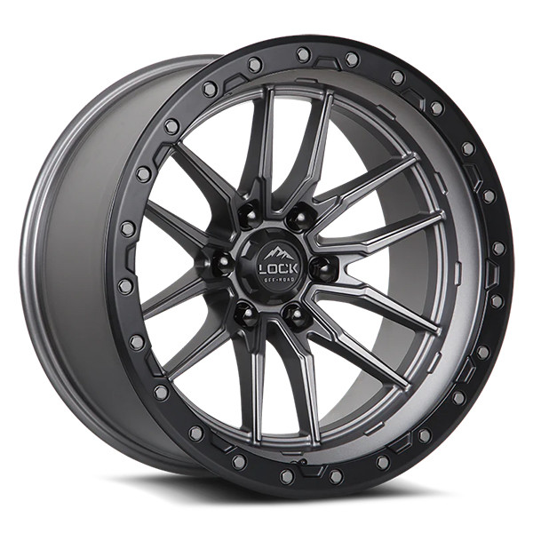 LOCK OFFROAD KRAWLER 20X10 6X139.7 -18 C.B 106.2 MATTE GREY WITH BLACK RING