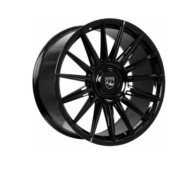 LEXANI LOTUS 24X9.0 5X112 5X120 ET25 FULL GLOSS BLACK 74.1MM CB