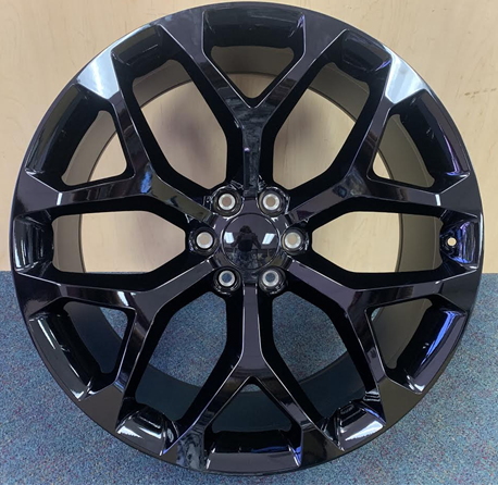 STW348-M 22X9.5+30 6X139.7 C.B-78.1 B ALL BLACK**SNOWFLAKE REPLICA**