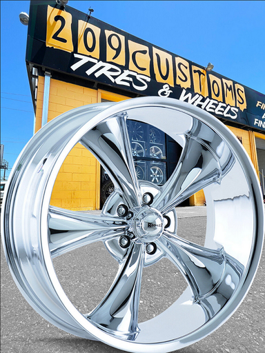 4 18" RIDLER 695 CHROME 18X8 18X9.5 5X120.65 CHEVELLE CAMARO IMPALA NOVA