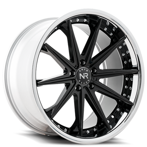 [NR10020105120-40BLS] 20X10 NOIR ELITE NO 100 5X120 40MM C.B 72.56 GLOSS BLACK W/ SS LIP