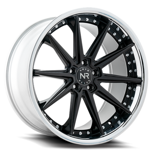 [NR11020105545-40MBS] 20X10 NOIR ELITE NO 110 5X114.3 40MM C.B 73.1 MATTE BLACK W/ SS LIP