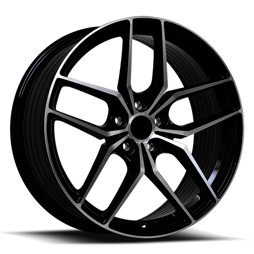 [65981/38-7765B] 17X7.5 LIQUID METAL ROTARY 5X114.3 +40MM C.B. 73.1 GLOSS BLACK MACHINE