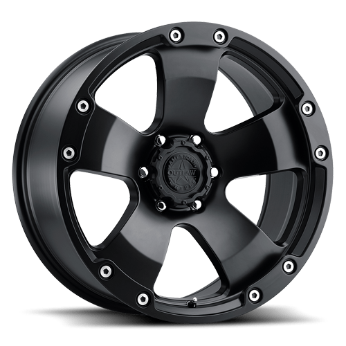 [67626] 17X8.5 AMERICAN OUTLAW BOOTLEGGER 5X127 -10MM C.B. 71.5 SATIN BLACK
