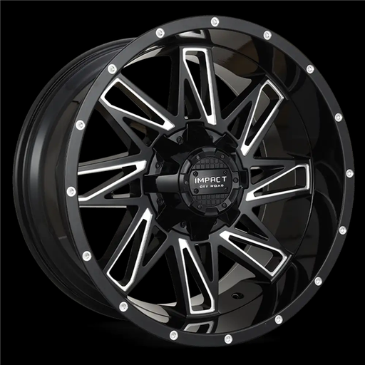 [814GB-79054-00] 17X9 IMPACT 814 5X127/5X114.3 00MM (78.1MM) GLOSS BLACK MILLED WINDOWS