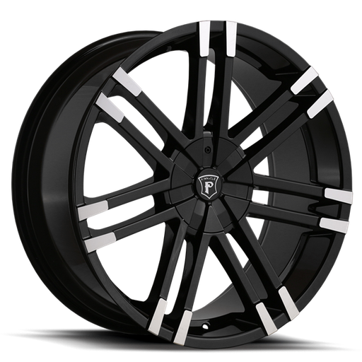 [P88185110-38GBM] 18X7.5 VALENTI 5X115/5X110 38MM (73.1) GLOSS BLACK MACHINE