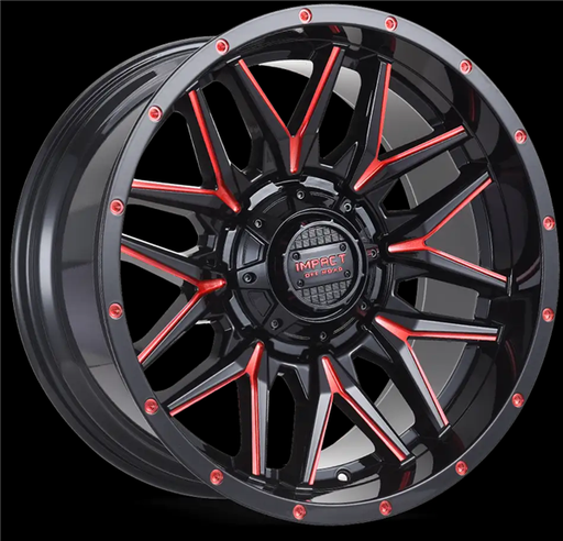 [819GBR-89056-00] 18X9 IMPACT OFFROAD 819 5X139.7/5X127 00MM (87.1MM) GLOSS BLACK RED MILLED