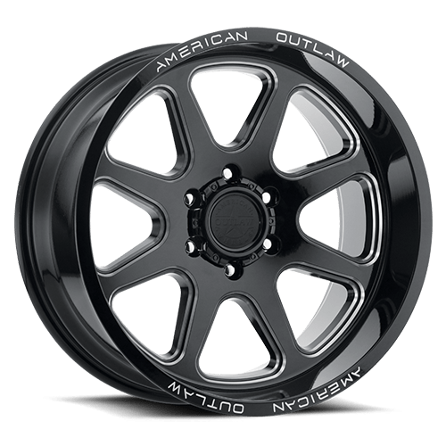 [63590/128-2173GB] 20X10 AMERICAN OUTLAW DERRINGER 5X127 -18MM C.B. 71.5 GLOSS BLACK MILLED