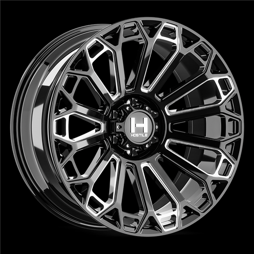 [H142-2010655047B] 20X10 HOSTILE 142 6X139.7 -19MM C.B 106.1 (BLADE CUT) GLOSS BLACK MILLED