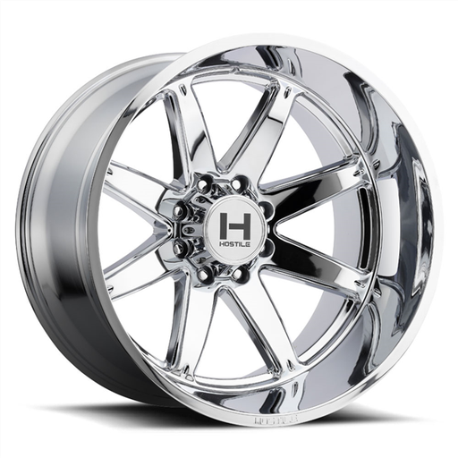 [H109-2010816547C] 20X10 HOSTILE H109 8X165 -19MM C.B 125.2 ARMOUR PLATED ( CHROME )