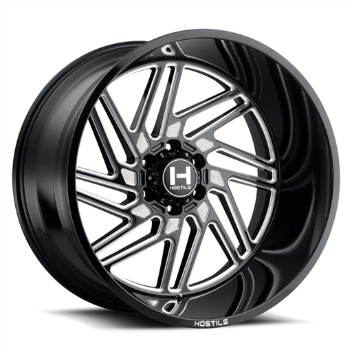 [H116-2010655047B] 20X10 HOSTILE H116 6X139.7 -19MM C.B 106.1 BLADE CUT (BLACK MILLED)