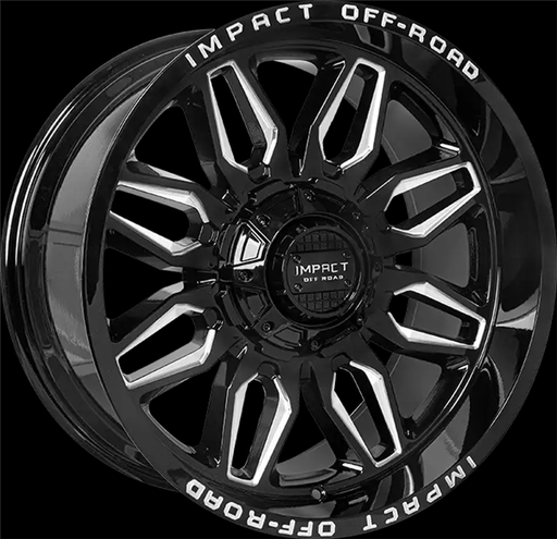 [827GBX-21053-12] 20X10 IMPACT OFFROAD 5X139.7/5X150 -12MM (110.3MM) GLOSS BLACK MILLED MACHINE