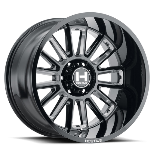 [H115-2012655047B] 20X12 HOSTILE H115 6X139.7 -44MM C.B 106.1 BLADE CUT ( BLACK MILLED )