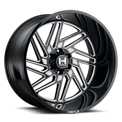 [H116-2012655044B] 20X12 HOSTILE H116 6X139.7 -44MM C.B 106.1 BLADE CUT (BLACK MILLED)