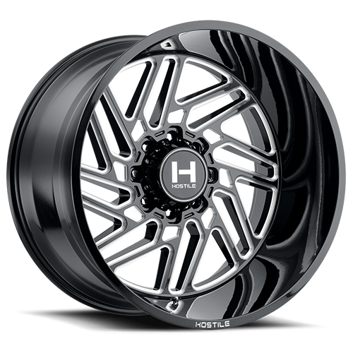[H116-2012817047B] 20X12 HOSTILE H116 8X170 -44MM C.B 125.2 BLADE CUT (BLACK MILLED)