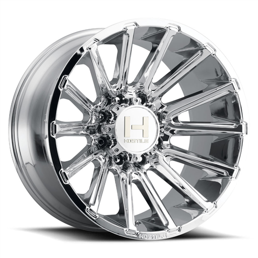 [H123-2012817047C] 20X12 HOSTILE H123 8X170 -44MM C.B 125.2 ARMOUR PLATED ( CHROME )