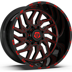 [544BMR-2128744] 20X12 TIS 544BMR 8X170 -44MM C.B 125.2 BLACK RED MILLED ( NO RETURN , FINAL SALE )