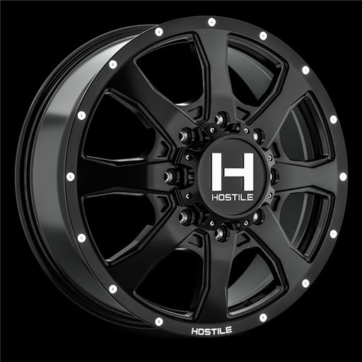 [H403-20828165+123BB] 20X8.25 HOSTILE H403 8X165 +123MM C.B 121.6MM (ASPHALT) SATIN BLACK