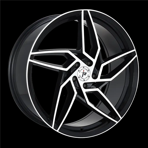 [605BMF-28512+35] 20X8.5 IMPACT RACING 605 5X114.3 35MM (73.1MM) GLOSS BLACK MACHINED FACE