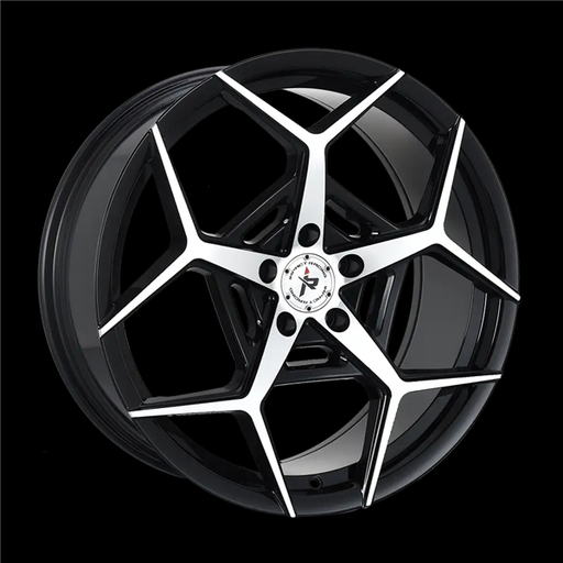 [607BMF-28512+35] 20X8.5 IMPACT RACING 607 5X114.3 35MM (73.1MM) GLOSS BLACK MACHINE FACE