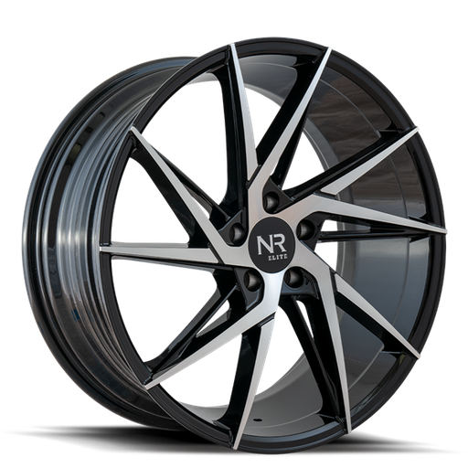 [NR11220855120-35BMFT] 20X8.5 NOIR ELITE NO 112 5X120 35MM C.B 72.56 BLACK W/ MACHINE FACE
