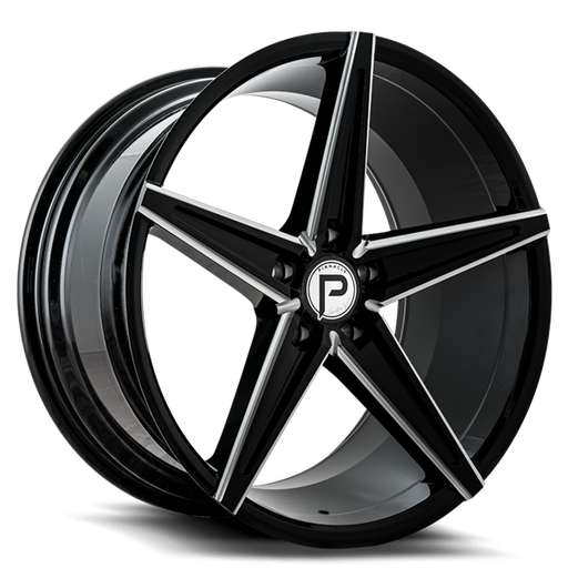[P20220855545-35GBML] 20X8.5 SUPREME 5X114.3 35MM C.B 73.1 GLOSS BLACK MILLED (SOLD AS STAGGERED ONLY)