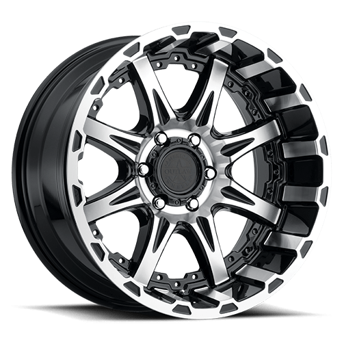 [61499] 20X9 AMERICAN OUTLAW DOUBLE SHOT 5X127 +18MM C.B. 78.1 BLACK MACHINE FACE
