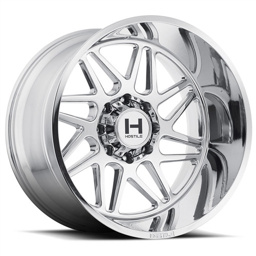 [H108-2090816550C] 20X9 HOSTILE H108 8X165 0MM C.B 125.2 ARMOUR PLATED ( CHROME )
