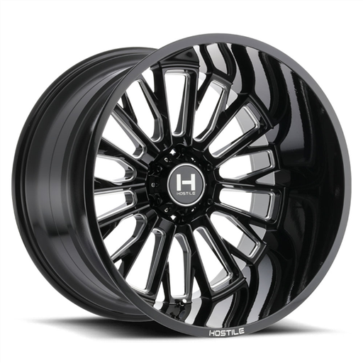 [H114-2090655055B] 20X9 HOSTILE H114 6X139.7 +12MM C.B 106.1 BLADE CUT ( BLACK MILLED )