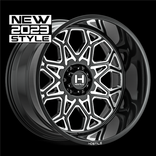 [H132-2090613555B] 20X9 HOSTILE H132 6X135 12MM (87.00MM) BLADE CUT (BLACK MILLED)