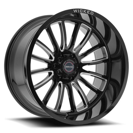 [W908220653-18GBMW] 22X10 WICKED W908 6X135 -18MM C.B 87.1 GLOSS BLACK MILLED