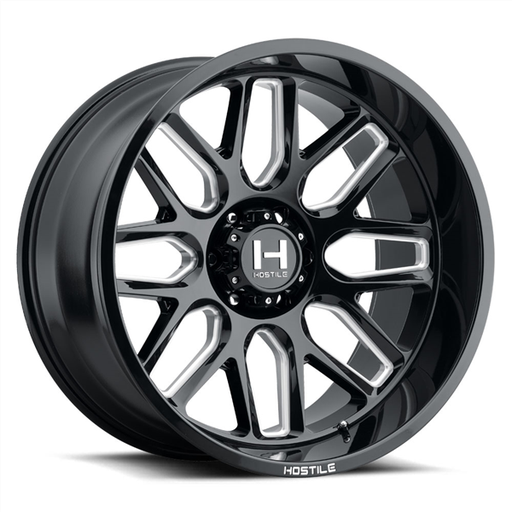 [H120-2212613547B] 22X12 HOSTILE H120 6X135 -44MM C.B 87 BLADE CUT ( BLACK MILLED )